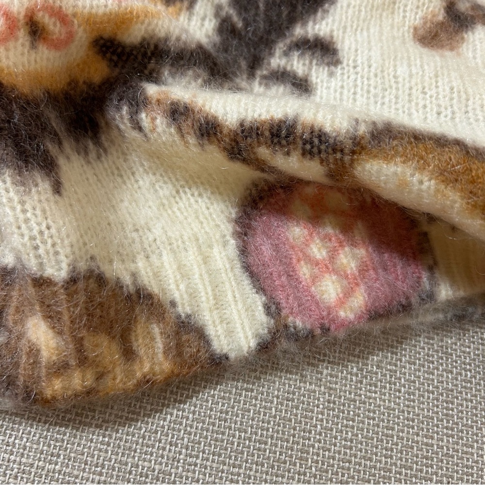 Sezane Manea Cardigan Merveille Print Mohair Sweater Knit - Picture 10 of 13